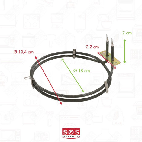 RÉSISTANCE CIRCULAIRE 2000W FOUR, CUISINIÈRE - 806890591, 806891082