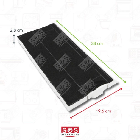 FILTRE CHARBON (À L'UNITÉ) 380X196X28 MM HOTTE - 00434229