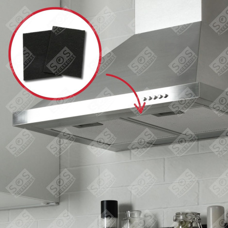 LOT DE 2 FILTRES CHARBON  320X220 MM HOTTE - 74X2375