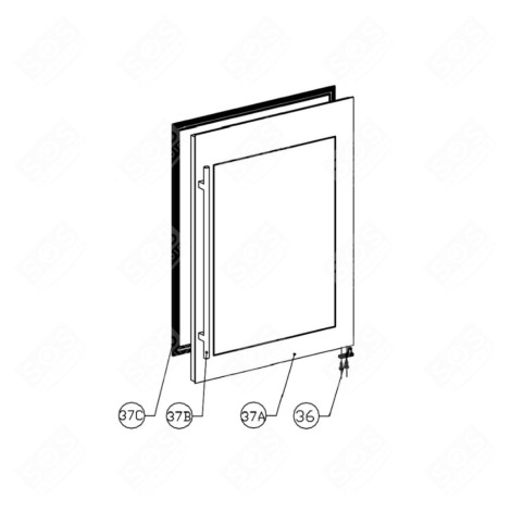 PORTE VERRE CONTOUR INOX (REPÈRE 37A) CAVE À VIN - 92040840, DG23-1263