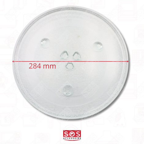 PLATEAU MICRO ONDE EN VERRE DIA 284 MM FOUR MICRO-ONDES - 3390W1G012B