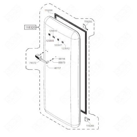 PORTE FRIGO, RÉFRIGÉRATEUR, CONGÉLATEUR - 696139843