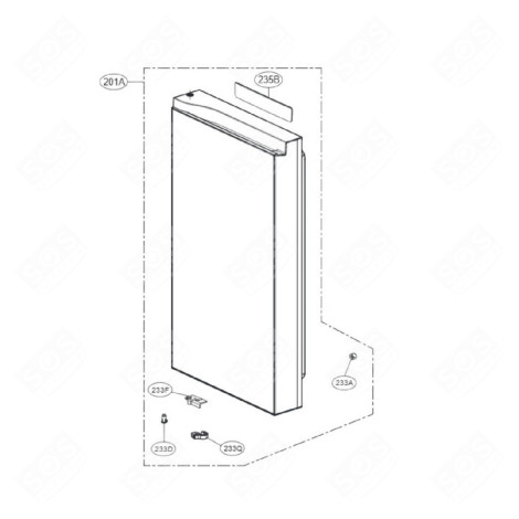 PORTE (PARTIE CONGÉLATEUR) FRIGO, RÉFRIGÉRATEUR, CONGÉLATEUR - ADD30046105