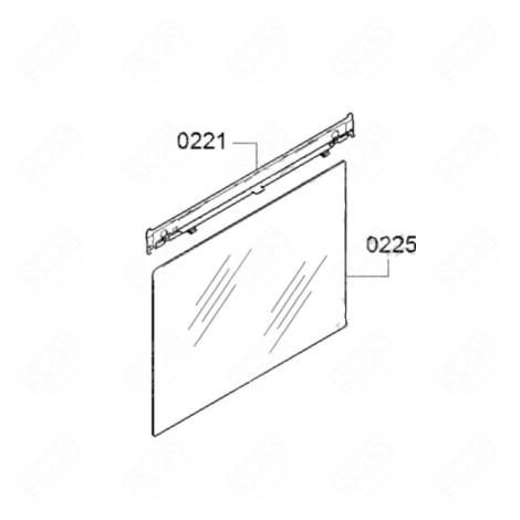 VITRE INTERMÉDIAIRE D'ORIGINE (REPÈRE 0225) FOUR, CUISINIÈRE - 00772023