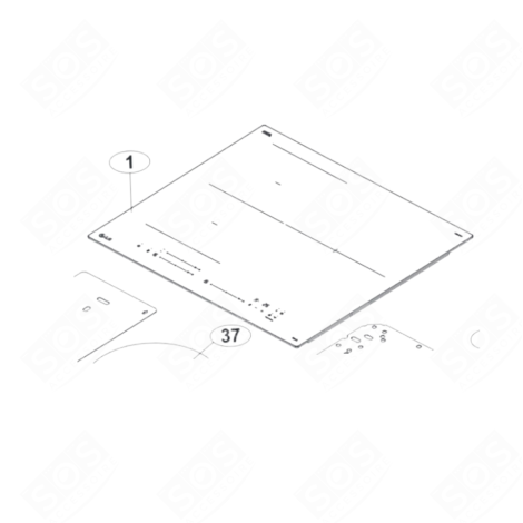 PLQUE, DESSUS VITROCÉRAMIQUE PLAQUE DE CUISSON - EBZ64610858