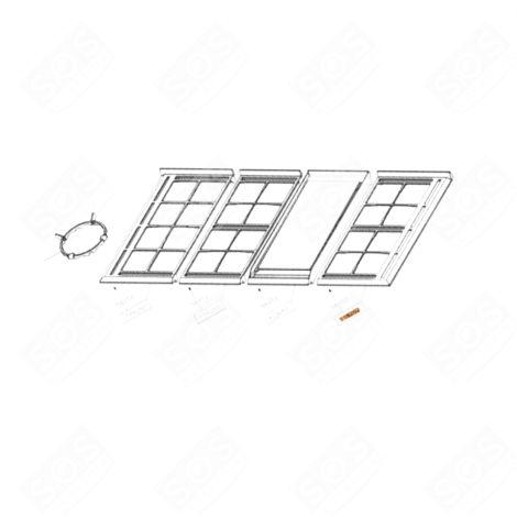 ENSEMBLE GRILLE LATÉRALE FOUR, CUISINIÈRE - 694092472