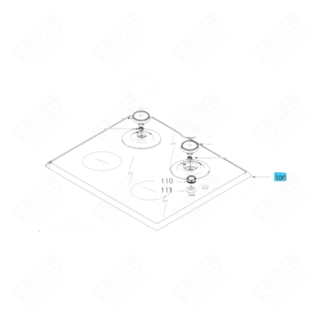 DESSUS VITROCÉRAMIQUE D'ORIGINE PLAQUE DE CUISSON - AS0083438