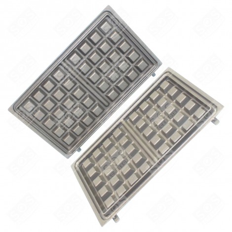 JEU DE 2 PLAQUES GRILLE VIANDE GAUFRIER, CROQUE-MONSIEUR - 391430