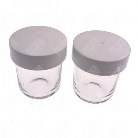 LOT DE 2 POTS VERRE + COUVERCLE POUR AT320 ROBOT MÉNAGER - KW697736