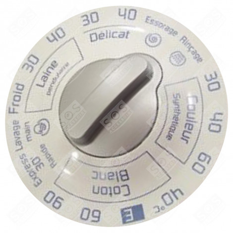 BOUTON SÉLECTEUR DE COMMANDE MACHINE À LAVER, LAVE-LINGE - 52X1557