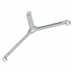 Support plateau metal a 3 roulettes