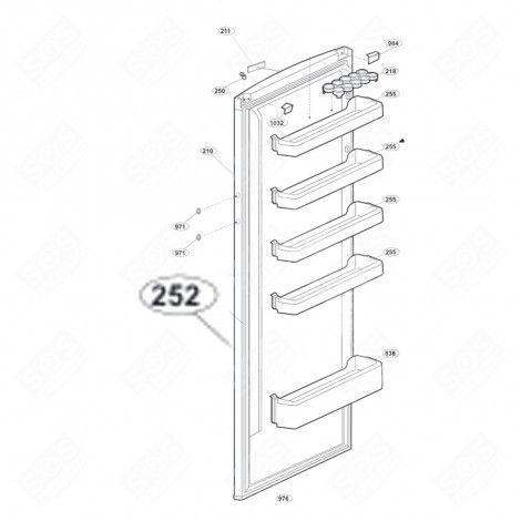 JOINT DE PORTE (REPÈRE 252) RÉFRIGÉRATEUR, CONGÉLATEUR - 4902423900