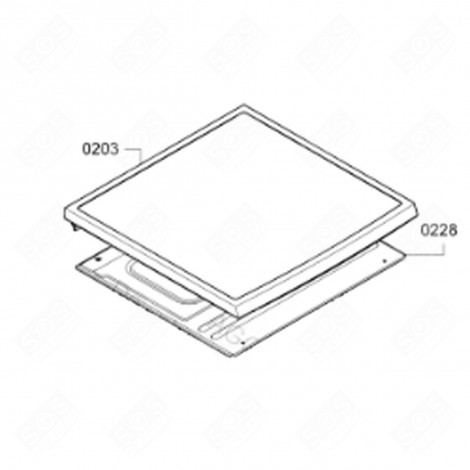 COUVERCLE (REPÈRE 0203) D'ORIGINE MACHINE À LAVER, LAVE-LINGE - 00770299, 770299