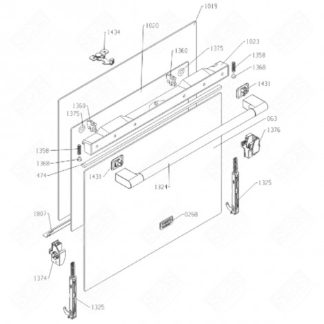 VERRE EXT. (REPÈRE 063) FOUR, CUISINIÈRE - 472205
