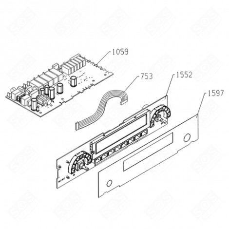MODULE DE RELAIS (REPÈRE 1059) FOUR, CUISINIÈRE - 557413