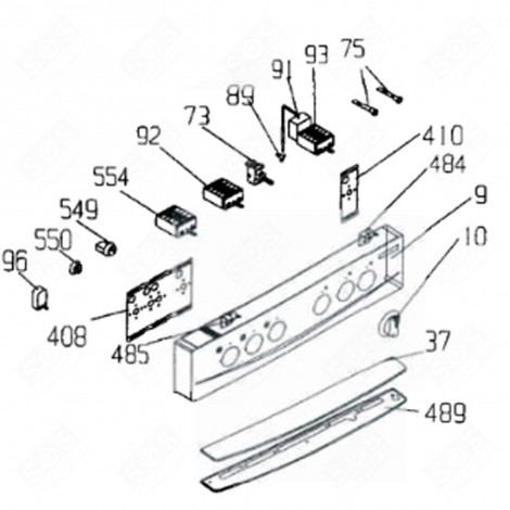 DÉCOR BOUTON (REPÈRE 10) FOUR, CUISINIÈRE - 250920020