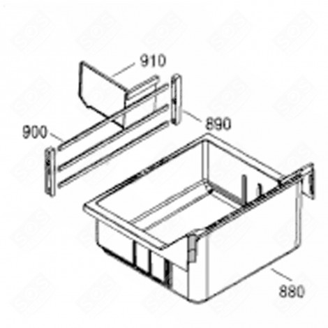 SUPPORT (REPÈRE 890) FRIGO, RÉFRIGÉRATEUR, CONGÉLATEUR - 742055200