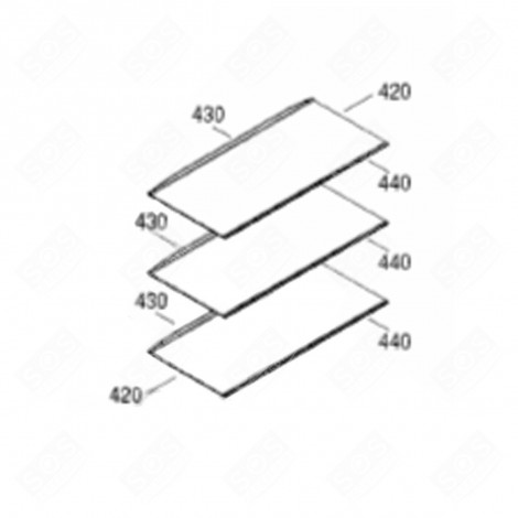 TABLETTE VERRE COMPLÈTE (REPÈRE 420) FRIGO, RÉFRIGÉRATEUR, CONGÉLATEUR - 7276340