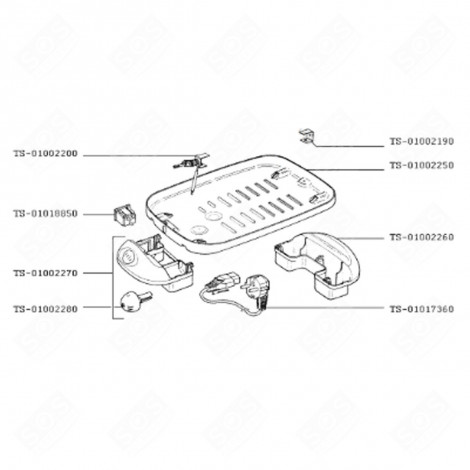 POIGNÉE GAUCHE + BOUTON JAUNE (REPÈRE TS-01002270) DIVERS PETIT MÉNAGER - TS-01002270