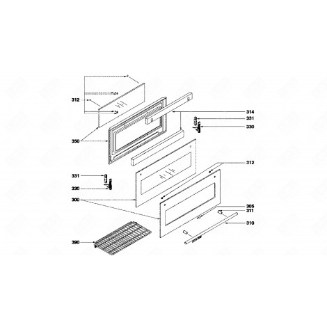 VITRE AVANT (REPÈRE 300) FOUR, CUISINIÈRE - 74X5590