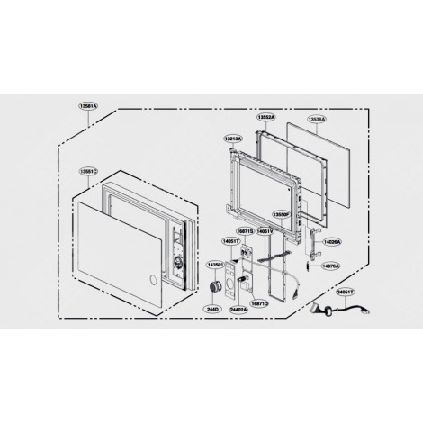 VITRE ET ENCADREMENT REPÈRE 13551C FOUR MICRO-ONDES - ADC75546804