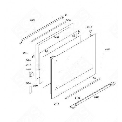 VITRE DE FAÇADE (REPÈRE 410) FOUR, CUISINIÈRE - 00478156