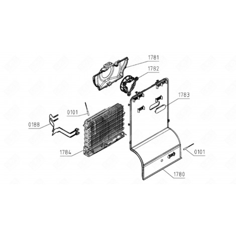CONDUIT D'AIR AVEC JOINT (REPÈRE 1780) FRIGO, RÉFRIGÉRATEUR, CONGÉLATEUR - 824454