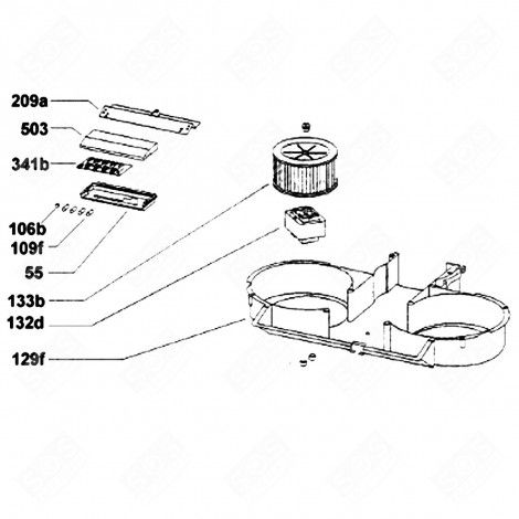 MOTEUR GAUCHE (REPÈRE 132D) HOTTE - 91943516