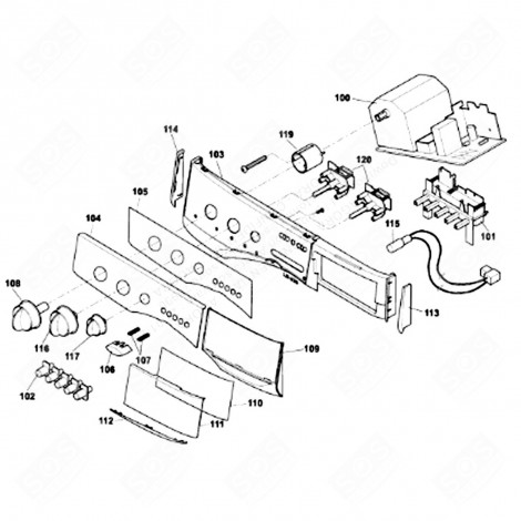 POIGNÉE DE PORTE (REPÈRE 109) MACHINE À LAVER, LAVE-LINGE - 55X8188