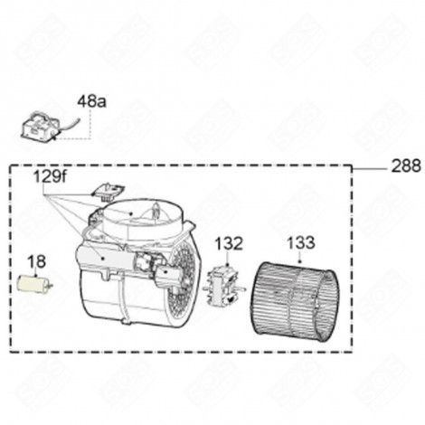 MOTEUR (REPÈRE 132) HOTTE - 49019424