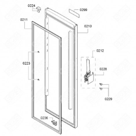 JOINT DE PORTE(REPÈRE 0211) RÉFRIGÉRATEUR, CONGÉLATEUR - 00716113