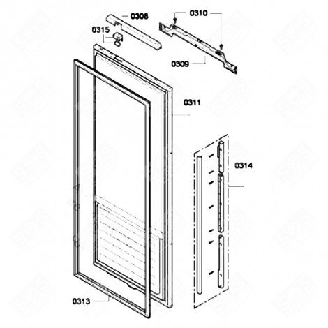 JOINT DE PORTE (REPÈRE 0313) RÉFRIGÉRATEUR, CONGÉLATEUR - 00248865