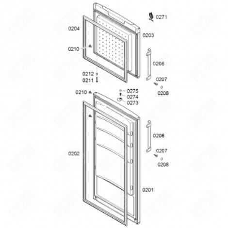 JOINT DE PORTE CONGÉLATEUR (REPÈRE 204) RÉFRIGÉRATEUR, CONGÉLATEUR - 00248492