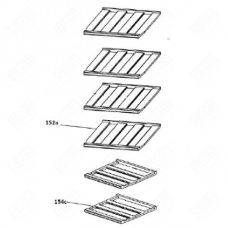 GRILLE SUPÉRIEURE (REPÈRE 152A) FRIGO, RÉFRIGÉRATEUR, CONGÉLATEUR - 49111656