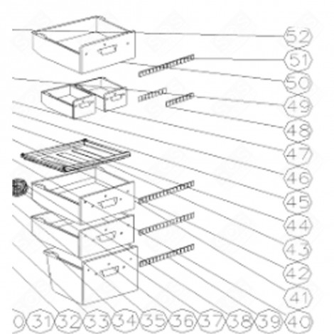 BAC À LÉGUMES (REPÈRE 47) FRIGO, RÉFRIGÉRATEUR, CONGÉLATEUR - 84363