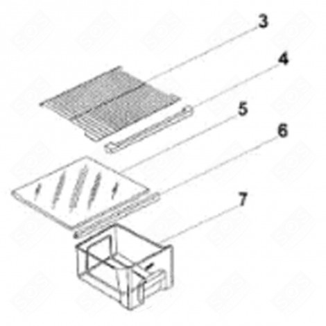 BAC À LÉGUMES (REPÈRE 7) FRIGO, RÉFRIGÉRATEUR, CONGÉLATEUR - 134A96