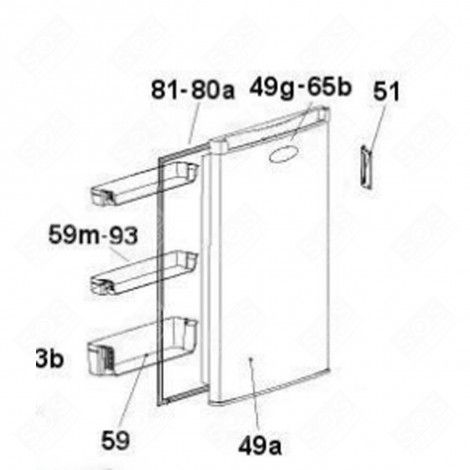 BALCONNET BOUTEILLES (REPÈRE 59) RÉFRIGÉRATEUR, CONGÉLATEUR - 49045703