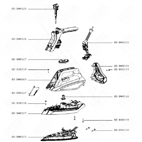 AVANT DE POIGNÉE ET POMPE (REPÈRE RS-DW0526) CENTRALE VAPEUR, FER À REPASSER - RS-DW0526