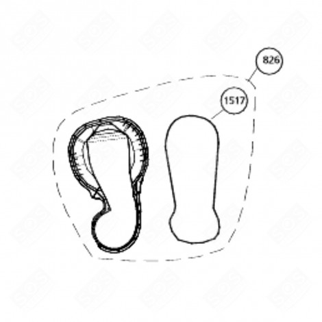 CACHE ARRIÈRE REPÈRE 826 SÈCHE-LINGE - 2981930100