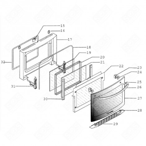 ENTRETOISE ISOLANTE GRILLE (REPÈRE 28) FOUR, CUISINIÈRE - C00130498