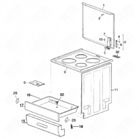 TIROIR (REPÈRE 16) FOUR, CUISINIÈRE - 6027863056