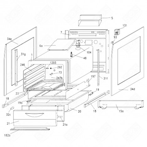 ENJOLIVEUR INFÉRIEUR (182 B) FOUR, CUISINIÈRE - 44003223