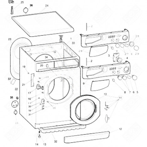 ENTRETOISE (REPÈRE 25) MACHINE À LAVER, LAVE-LINGE - C00119410