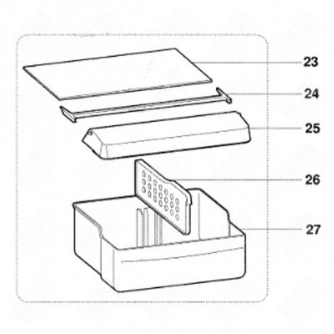 ETAGÈRE DE BAC A LÉGUME (REPÈRE 23) RÉFRIGÉRATEUR, CONGÉLATEUR - C00081956