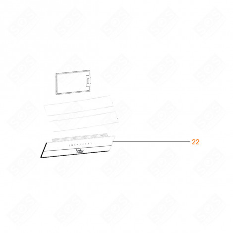 FACADE COMMANDE VERRE REPÈRE 22 HOTTE - 9197060062