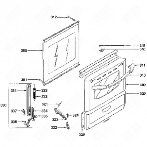 FAÇADE DE PORTILLON (REPÈRE 320) FOUR, CUISINIÈRE - 76X3462