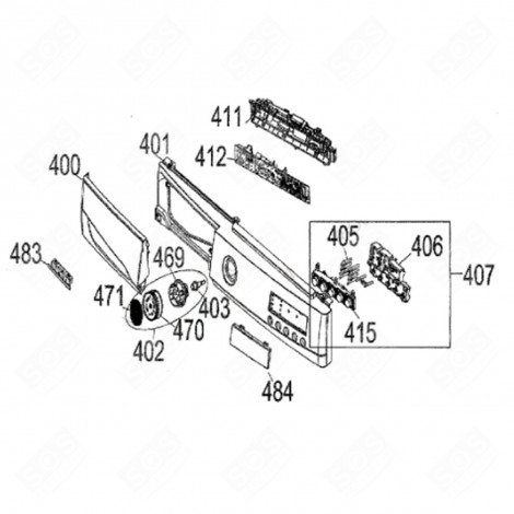 BOUTON (LOT 5PCS) REPÈRE 415) MACHINE À LAVER, LAVE-LINGE - 42082608