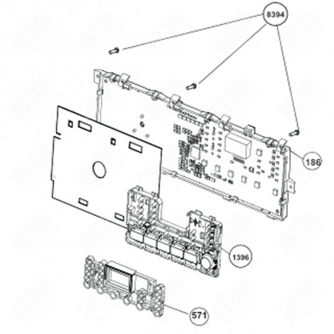 CARTE ÉLECTRONIQUE, MODULE DE PUISSANCE (REPÈRE 186) MACHINE À LAVER, LAVE-LINGE - 2826950400