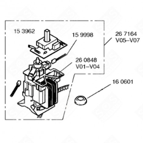 MOTEUR (REPÈRE 260848) ROBOT MÉNAGER - 00260848