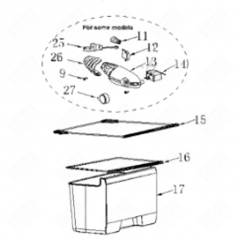 COUVRE BAC A LÉGUMES (REPÈRE 16) FRIGO, RÉFRIGÉRATEUR, CONGÉLATEUR - FR000687
